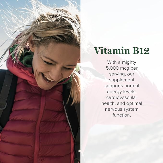 Global Healing Center - Vitamin B12 Sublingual 5000 MCG Organic Liquid Supplement Methylcobalamin Adenosylcobalamin Hydroxo Long-Lasting Energy and Healthy Metabolism - Vegan B12 Vitamins (1 Oz)