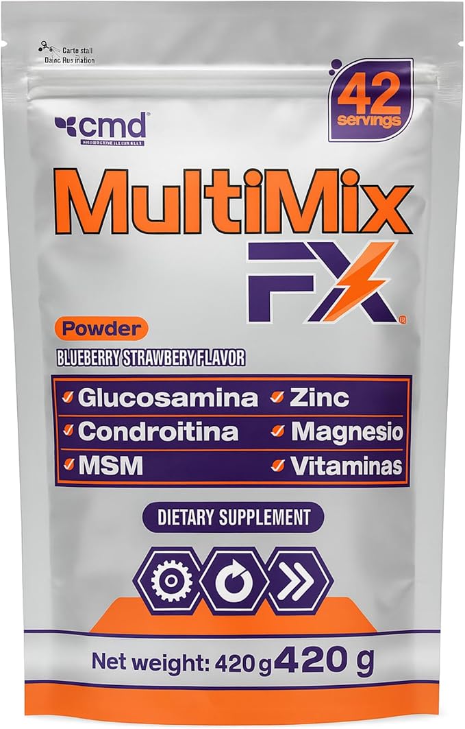 MultiMix FX Powder Supplement – Glucosamine Chondroitin MSM Zinc Magnesium &amp Vitamins – Blueberry &amp Strawberry Flavor – 42 Servings – 420 g