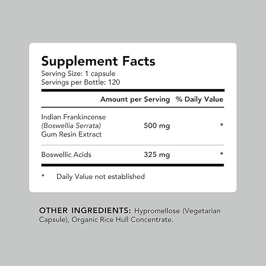 AMANDEAN Boswellia Serrata Extract. 500mg 120 Veggie Capsules. 65% Boswellic Acids with AKBA. Indian Frankincense Inflammation Supplement. Joint Health Support. (Packaging May Vary)