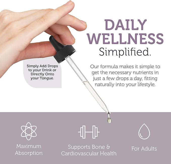 Zahler Vitamin D3 K2 Drops Liquid D3 with K2 1000IU of Vitamin D and 1000mcg of K2 per Serving Supports Bone Density and Calcium Absoprtion 1Fl Oz.