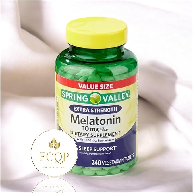 Spring Valley - Melatonin Sleep Support with Lemon Balm 10mg 240 Vegetarian Tablets (1)