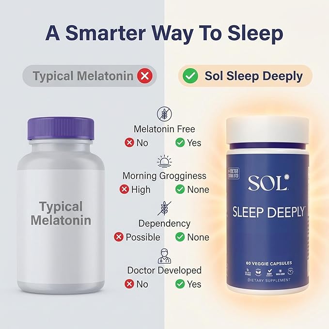 Sleep Aid Without Melatonin for Adults - 60 Capsules - Herbal Vegan &amp Gluten Free Sleep Supplement Aid - Pastillas para dormir - Sleep Deeply Made in the USA