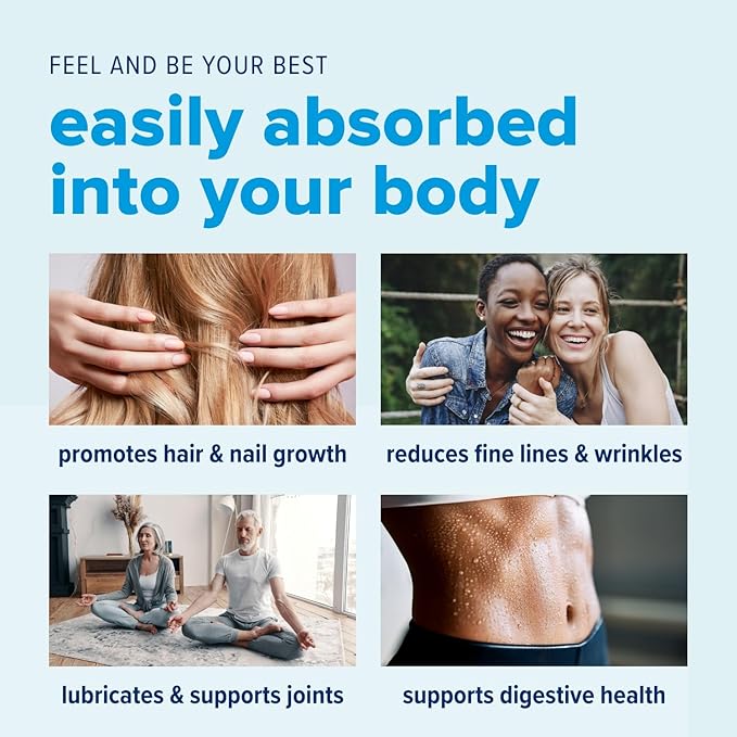Just Bjorn Marine Collagen Peptides Powder On-The-Go Stick Packs (10 Pack) + 30 Serving Pouch (11.5 Ounce) - Skin Hair Nail and Joint Support - Hyaluronic Acid Vitamin C Amino Acids - Unflavored
