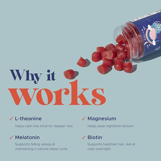 MAKE TIME Beauty Sleep Gummies – 5mg of Melatonin &amp Biotin Supplement for Restful Sleep Relaxation &amp Healthy Hair Skin &amp Nails – Sugar-Free Formula with L-Theanine and Magnesium (60 Gumm