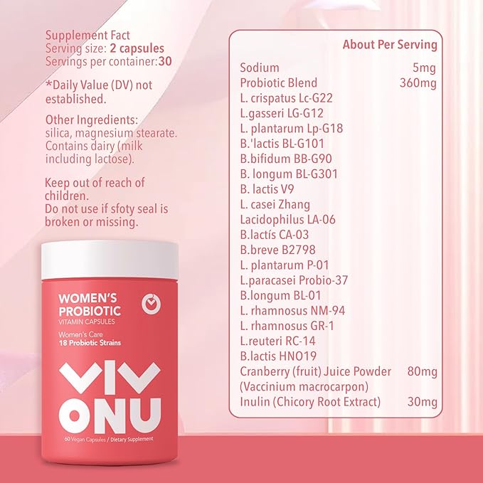 VivoNu Women's ProbioticPrebiotics &amp Lactobacillus Shilajit for Women