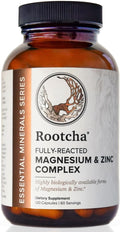 Potent &amp Pure Magnesium &amp Zinc Complex - Fully Reacted Magnesium with Chelated Zinc Picolinate - by Rootcha | 120 Capsules