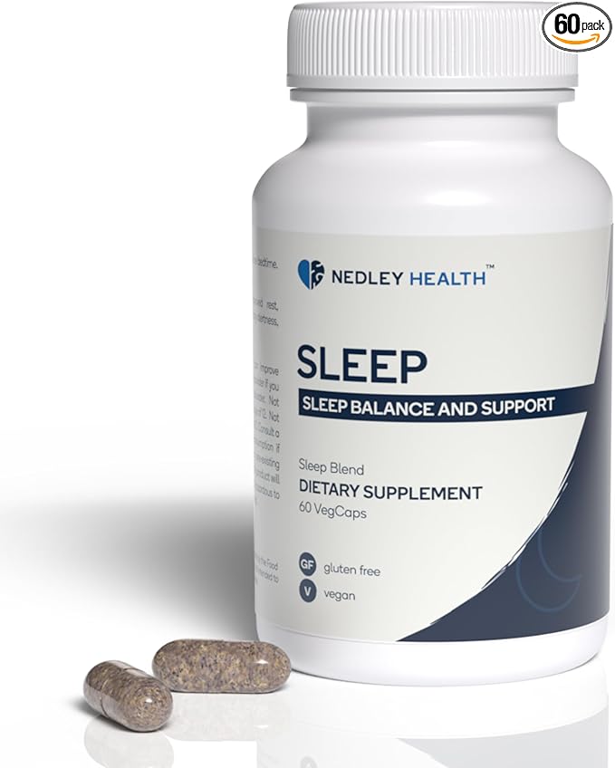 Sleep - Natural Sleep Aid Supplement - Relax &amp Restore with Melatonin L-Theanine &amp Herbal Extracts - 60 Veggie Capsules (Sleep)