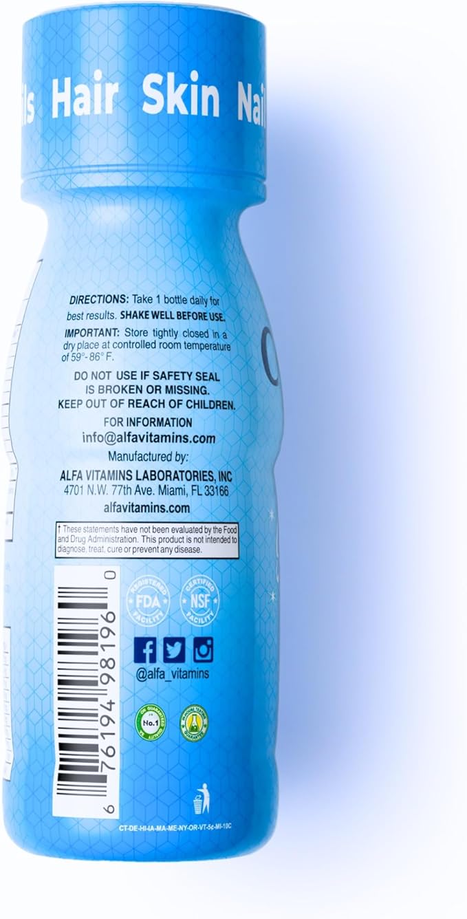 CollagenC - Skin Glow Shot 20 Pack - Collagen 10g Vitamin c 1000mg Biotin 1000mcg Vitamin D 800 IU - Natural Orange-Ginger Flavor 2.0oz Bottle - 80 Pack