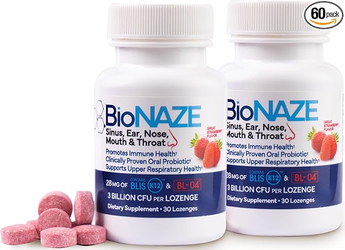 Oral Probiotic BLIS K12 &amp BL-04 for Sinus Tonsil Stones Bad Breath Post Nasal Drip Throat &amp Mouth. Improve Upper Respiratory Health with Clinically Proven Oral Probiotics (2 Pack)