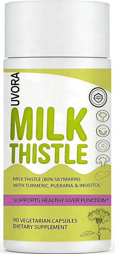 Uvora - Milk Thistle ExtractUvora Premium Herbal Supplement with Milk Thistle Extract &amp Antioxidants – Supports Natural ification &amp Healthy Digestion – 300mg 90 Capsules
