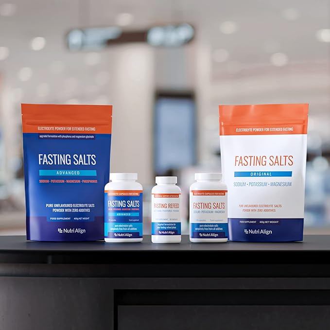 Nutri-Align Fasting Salts Fasting Electrolytes 120 Capsules | Pure Electrolyte Capsules for Extended and Intermittent Fasting | Sodium Potassium Magnesium Electrolytes | Sugar Free &amp Filler Free