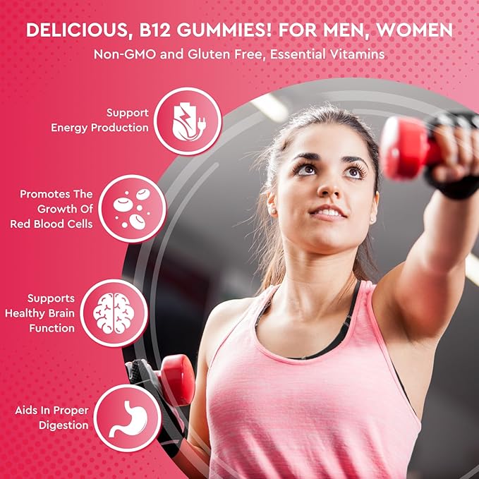 Iron Gummies Supplement for Adults &amp Kids | Vitamin B12 Gummies | Bundle