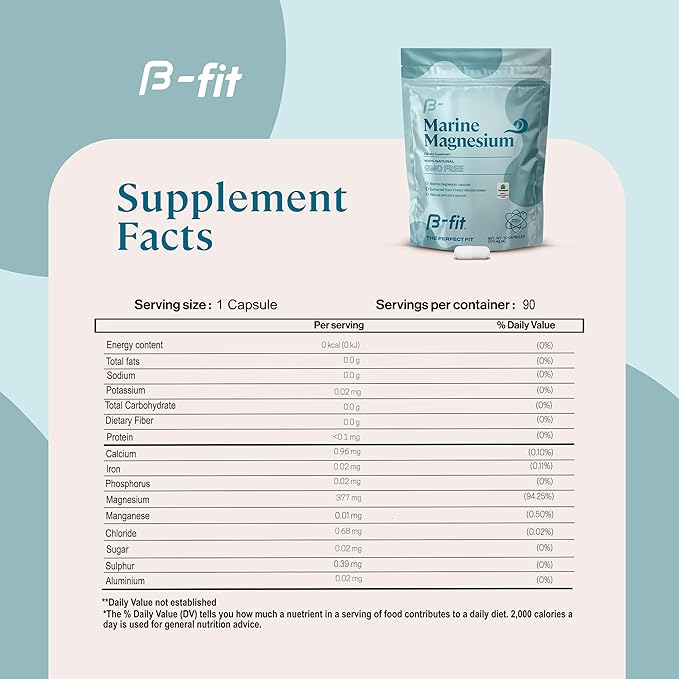 Vegan Protein + Marine Magnesium - Pea Protein Powder 600g - Plant Based Protein Shake - Marine Magnesium - 90 Capsules 3-Month Supply - High Bioavailability