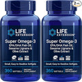 Life Extension Super Omega-3 360 Softgels (Pack of 2) Easy to Swallow EPA/DHA Omega3 Fish Oil Sesame Lignans &amp Olive Extract