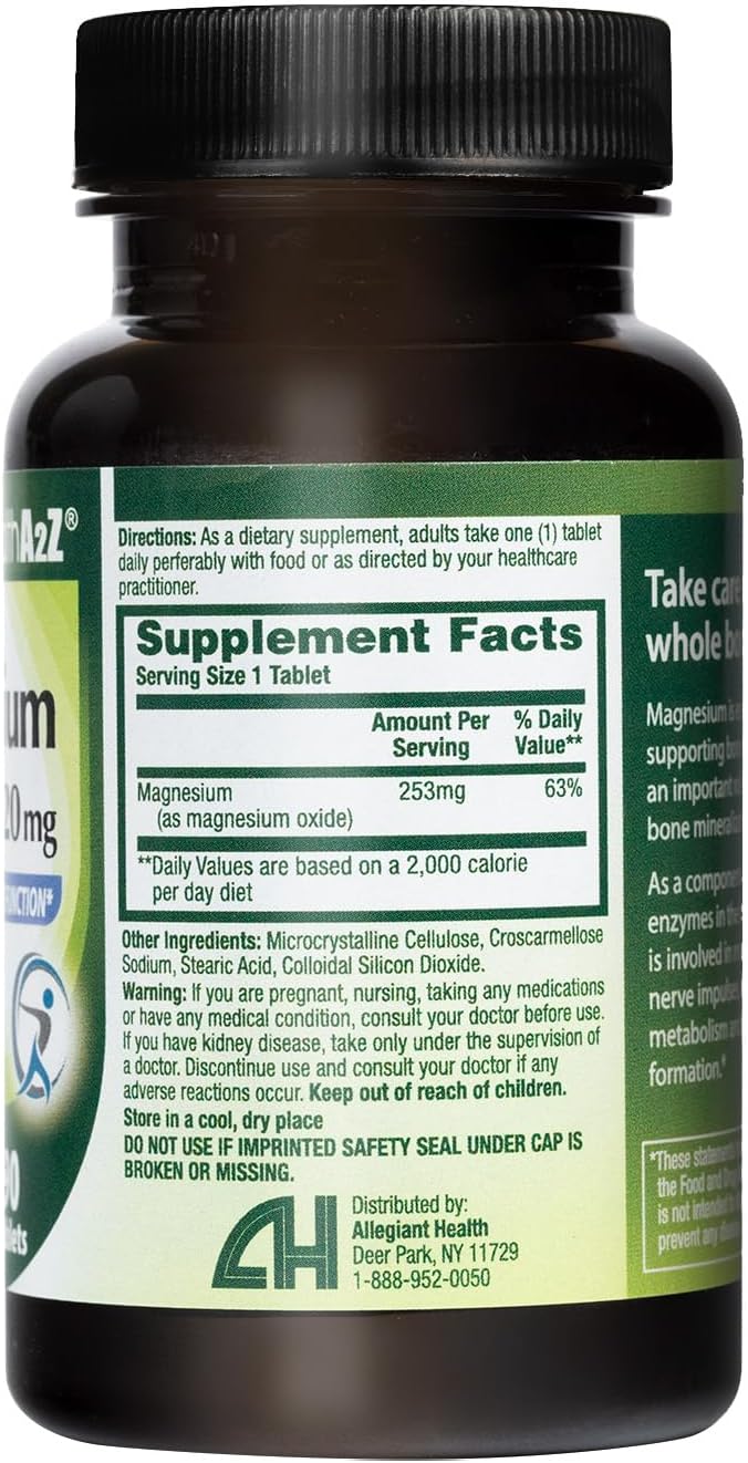HealthA2Z® Wellness Magnesium Oxide 420mg | Bone &amp Muscle Support | Dietary Supplement | Value Pack – 24 Packs of 90 Tablets Each (2160 Tablets Total)