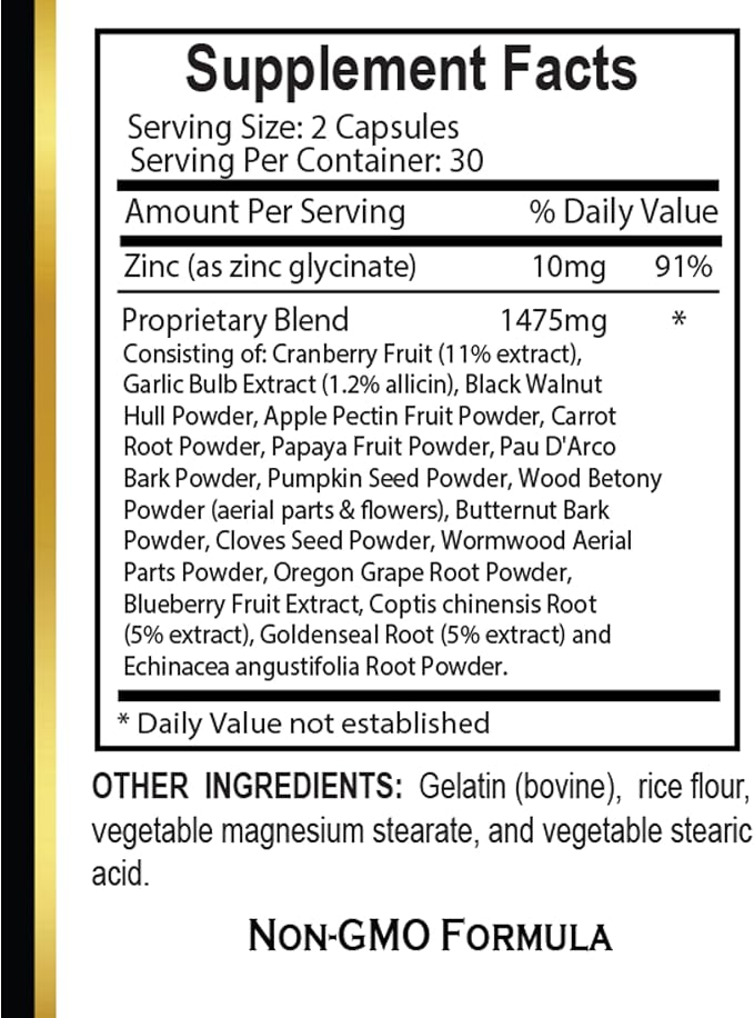 Parasite Complex - Natural Blend for Digestive Health &amp Balance - Complete Herbal Cleanse with Wormwood - GMP-Certified Natural Formula - 2 Bottles