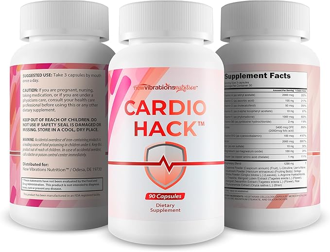 Cardio Hack - Our Best Healthy Pressure Pills To Increase BloodFlow &amp Circulatory Health - Poor Circulation Supplements - Circulation Supplement Cardio Care Formula For Heart Vein &amp Pressure