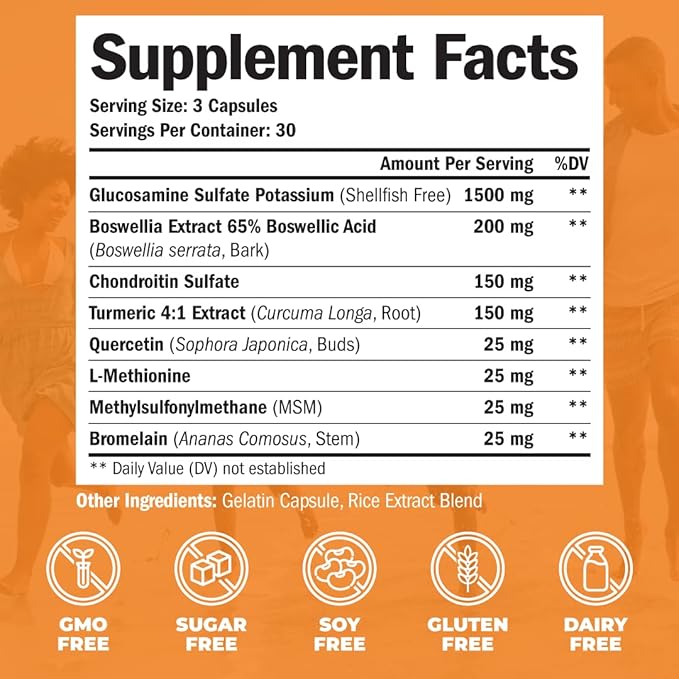 Glucosamine Chondroitin Turmeric + Multivitamin for Women 2-Bottle Supplement Bundle for Her. Healthy Immune Response Joint Support Antioxidant Properties