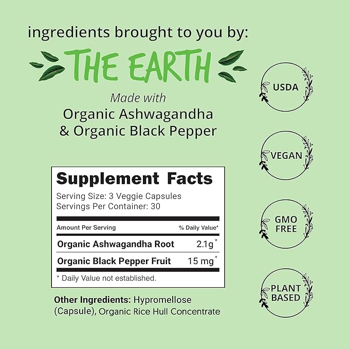 Happy Healthy Hippie Zen Again Cortisol Manager &amp Organic Ashwagandha Capsules