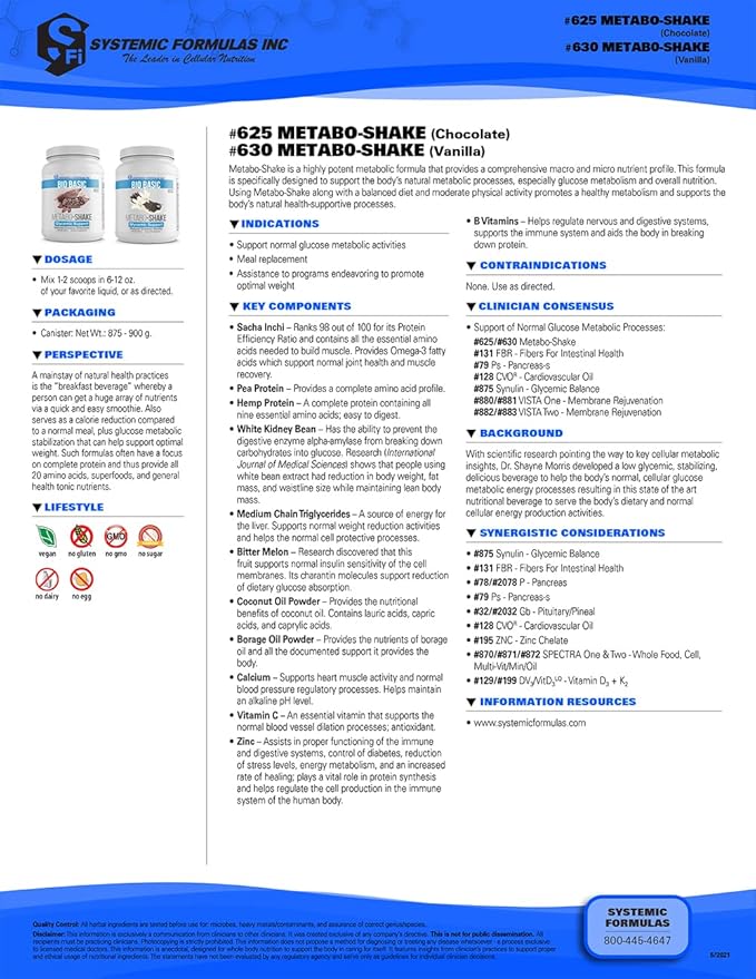 VitaBoost Systemic Formulas Chocolate Protein Shake – Natural Vegan Gluten-Free Non-GMO 875g No Dairy or Egg (Pack of 2)