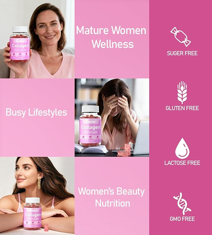 Collagen Gummies with Biotin Vitamin C &amp Zinc – 1000mg Hydrolyzed Collagen Peptides for Skin Hair &amp Nails Nutrition Daily Beauty Nutrition Peach Flavor 60 Gummies