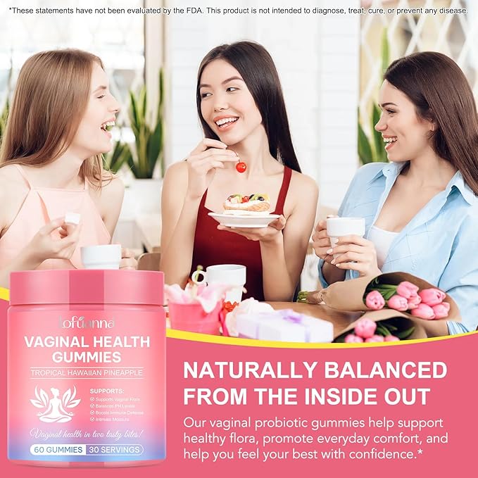 Vaginal probiotics Pineapple Gummies for Women ph–Slippery elm Feminine Balance Gummiesph Balance probiotics for Women Feminine Care