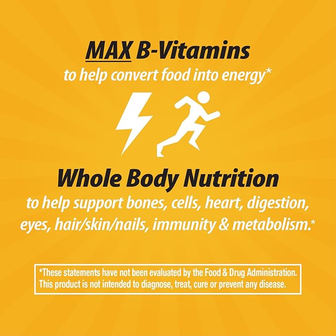 Nature's Way Alive! Max3 Potency Daily Multivitamin Methylated B12 and Folate Ultra Potency B-Vitamins to Support Energy Metabolism* 180 Tablets (Pack of 2)