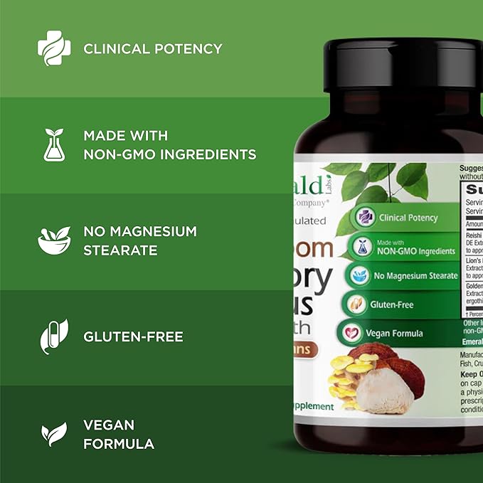 EMERALD LABS Mushroom Memory &amp Focus Health