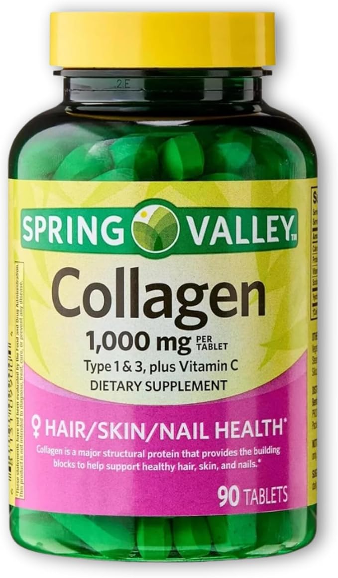 Collagen Plus Vitamin C- Tablets 1000mg Hair Skin and Nails 90ct (Pack of 1) Boxed by Fusion Shop Store
