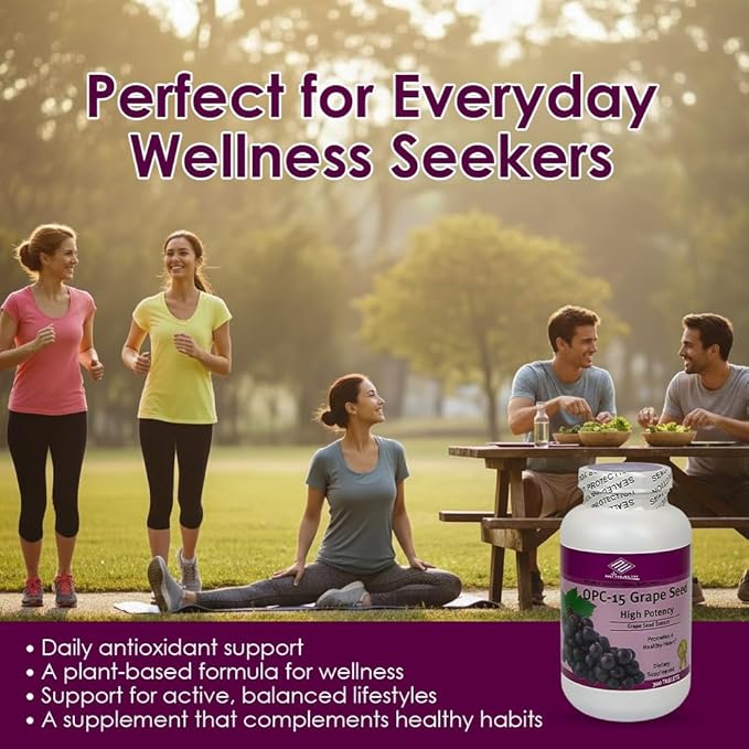 Nu-Health Grapeseed Extract Capsules | Grape Seed Extract with Vitamin C Selenium &amp OPC-15 | Antioxidant Support | Non-GMO | 300 Tablets
