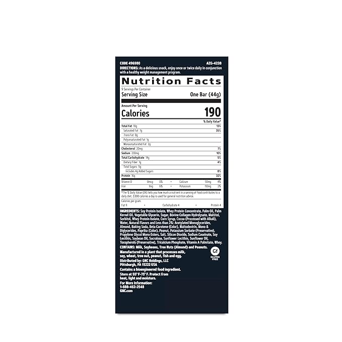 GNC Total Lean Layered Lean Bar - Coconut Caramel (9 Bars)