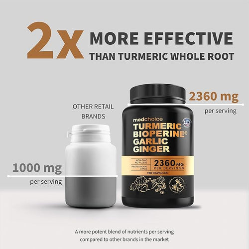 4-in-1 Turmeric Joint Support Supplements with Garlic and BioPerine - 2360 mg High Potency Herbal Blend for Mobility Everyday Flexibility Digestive Comfort Active Aging Support (120ct Pack of 4)
