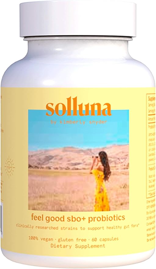 Feel Good SBO Probiotics — Soil Based Organisms (SBOs) Prebiotics Postbiotics Humic Acid Shilajit Chaga &amp Turkey Tail Mushroom for Digestion — Solluna by Kimberly Snyder (60CT) Vegan &amp No