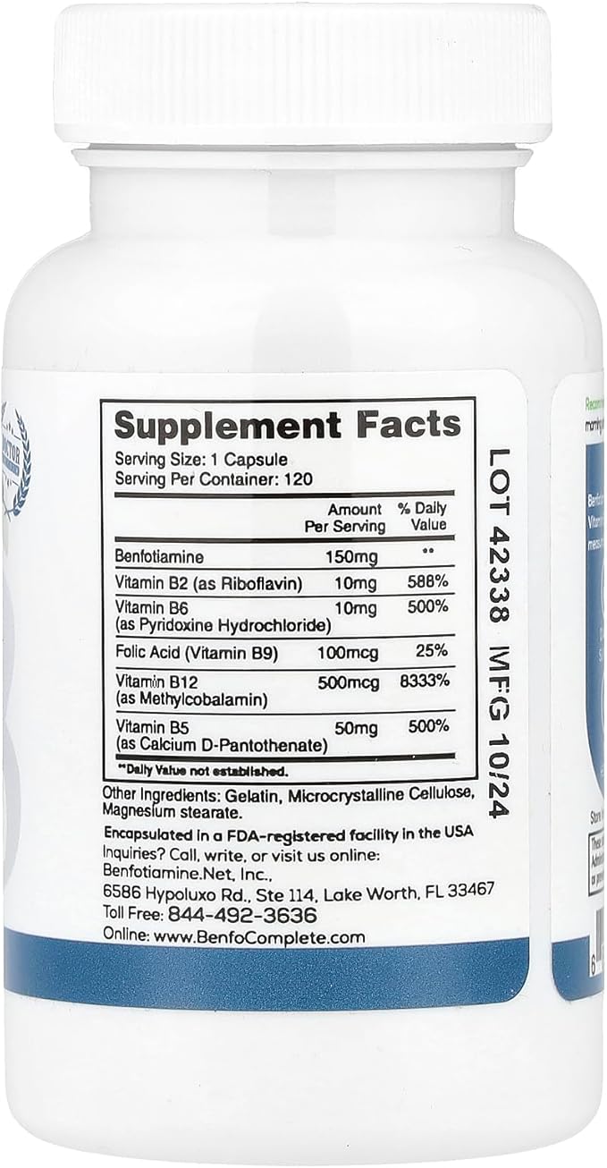 Benfotiamine Inc Multi-B Neuropathy Support Formula 150 mg 120 Capsules (1)