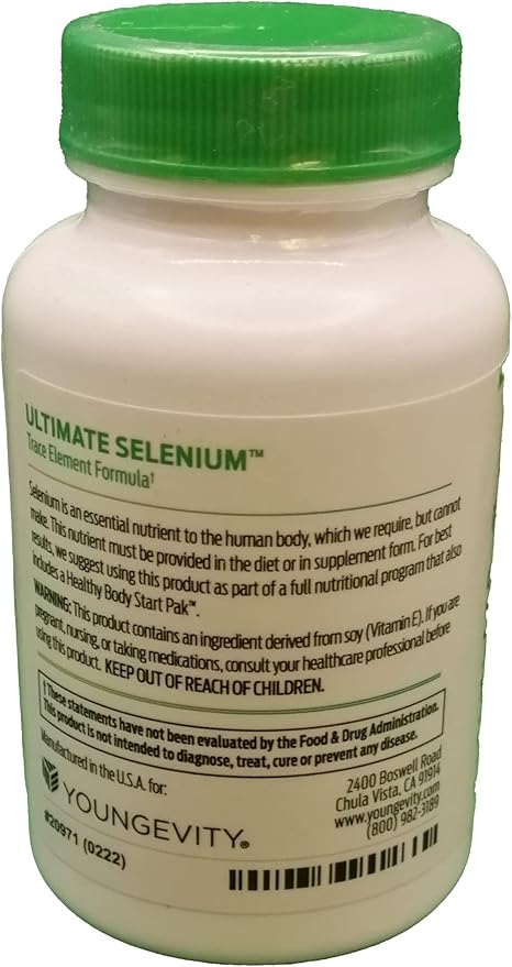 Youngevity Ultimate Selenium + Cofactors - Essential Mineral Supplement for Immune Support Antioxidant Defense Thyroid Function and Cellular Health (I-selenomethionine) - (90 Capsules)