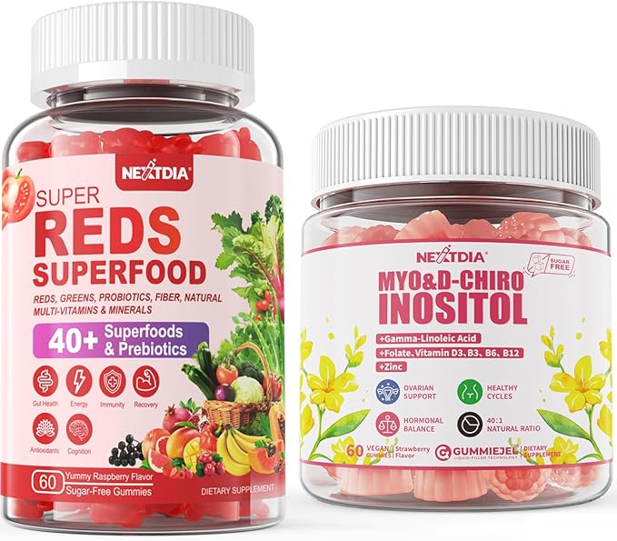 1 Pack Inositol Gummies &amp 2 Pack Super Reds Gummies