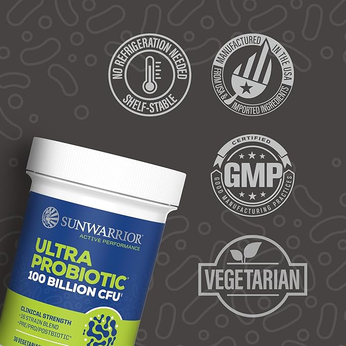 Probiotic for Gut Health 100 Billion CFU Probiotics Supplement Capsules 16 Strains Prebiotics + Postbiotics for Gut Immune &amp Colon Health Energy &amp Endurance Support Soy-Free Non-GMO 30 Capsule