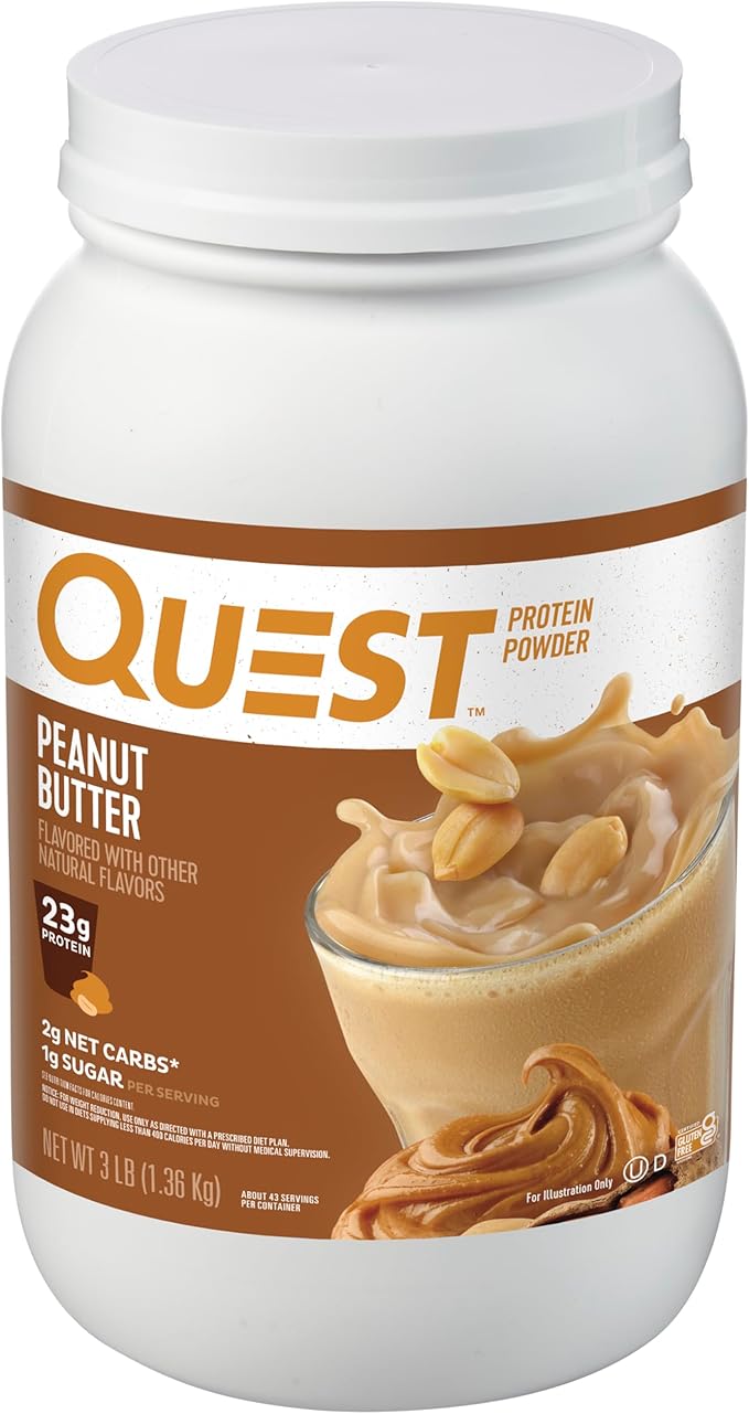 Quest Nutrition Peanut Butter Protein Powder 23g Protein 1g Sugar Low Carb Gluten Free 3 Pound 43 Servings