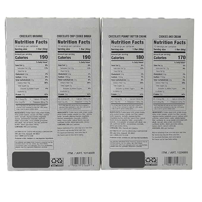 Protein Bars Variety Pack 40 ct 2.12 oz Each Kosher Certified Bundled by Bentronic