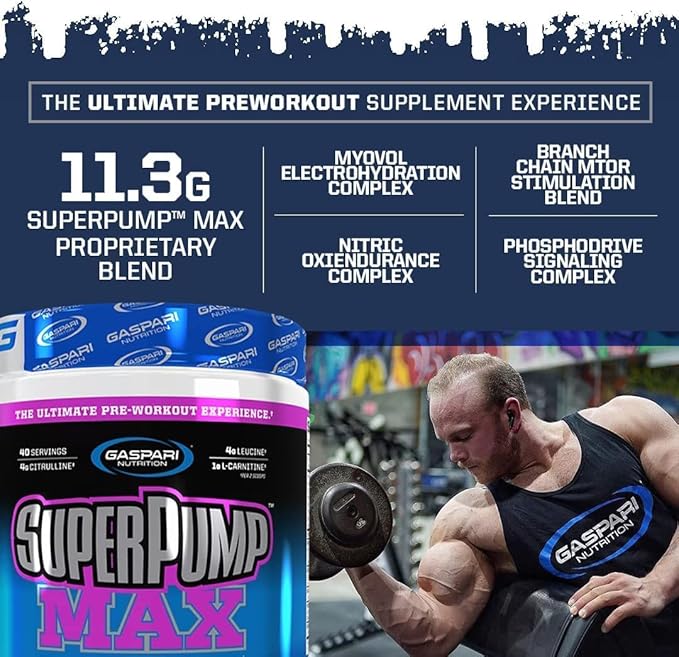Gaspari Nutrition SuperPump Max Blue Raspberry Ice - 1.41 lbs