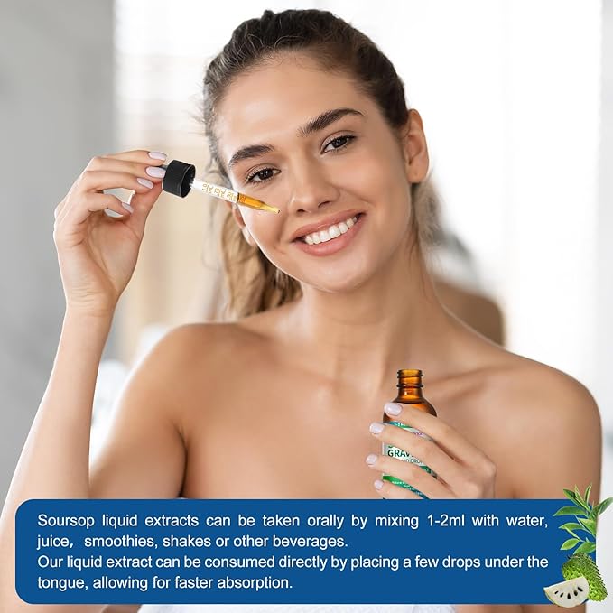 2 Pack Soursop Graviola Leaf Extract Liquid Drops Supplement with Irish Sea Moss &amp Turmeric for Cellular Support Immune System Boost Liver Health Soursop Bitters Liquid 60-Day Supply 4 FL OZ