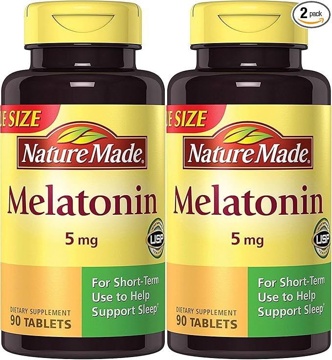 Nature Made Melatonin Maximum Strength 5 mg 90 Tablets (2 Pack)