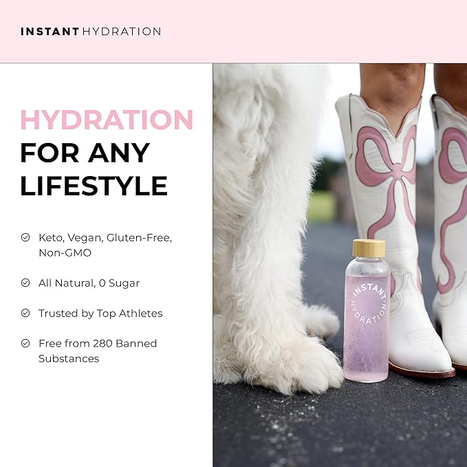 Instant Hydration Electrolytes Powder Packets - Cotton Candy Drink Mix - Zero Sugar - Keto Vegan Gluten-Free Non-GMO - Boost Recovery Brain Health Muscle &amp Tissue Support- 30 Sticks