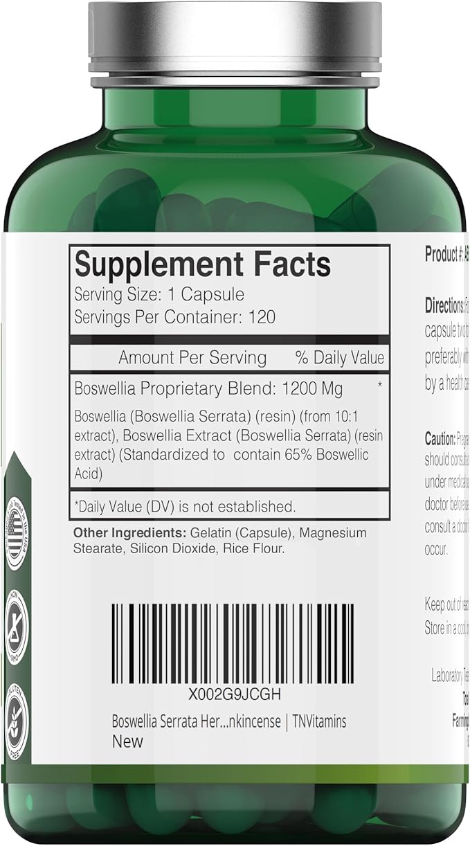 Boswellia Serrata 1200mg (120 Capsules) &amp Glucosamine Chondroitin MSM Complex 4000mg (240 Capsules)