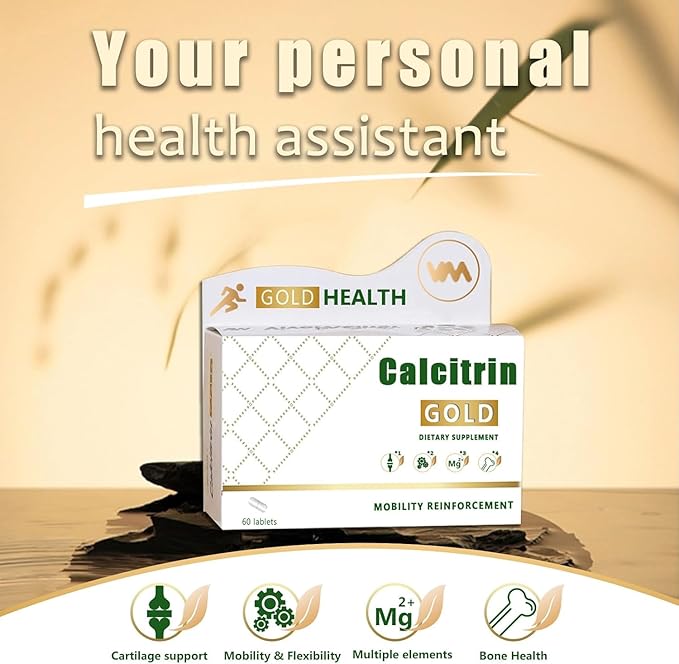 Calcitrin Gold Dietary Supplement - Mobility &amp Bone Strength Support Joint Strength Supplement Suitable for Men Elderly and Women 60 Tablets (1pc)