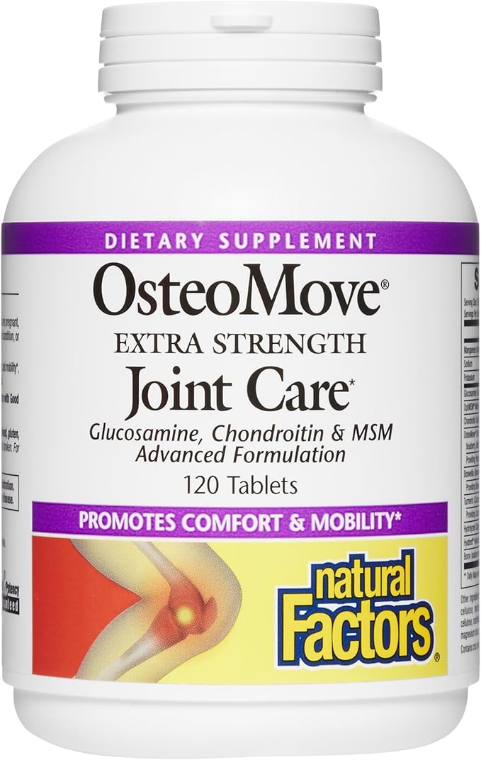 Natural Factors OsteoMove Joint Care Extra Strength Support for Joint and Bone Health Non-GMO 120 tablets (60 servings)
