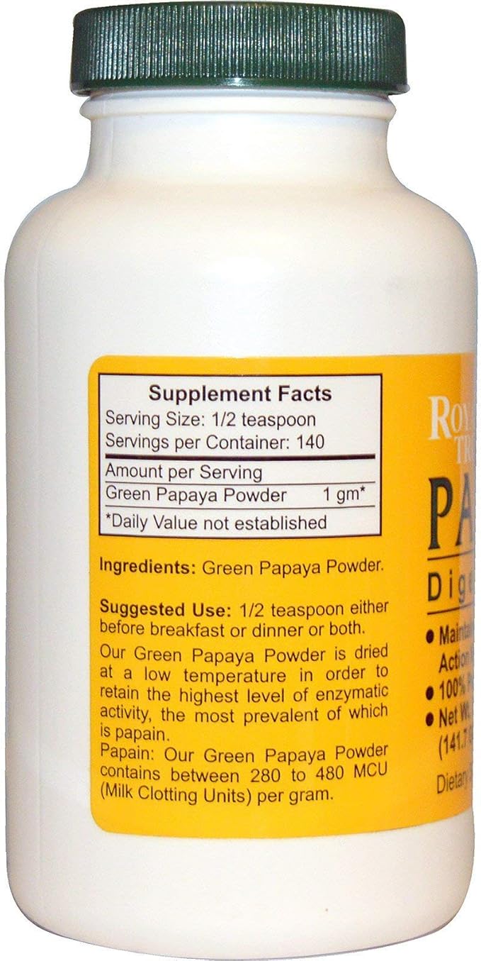 Green Papaya Digestive Enzymes Powder Royal Tropics 5 oz Powder