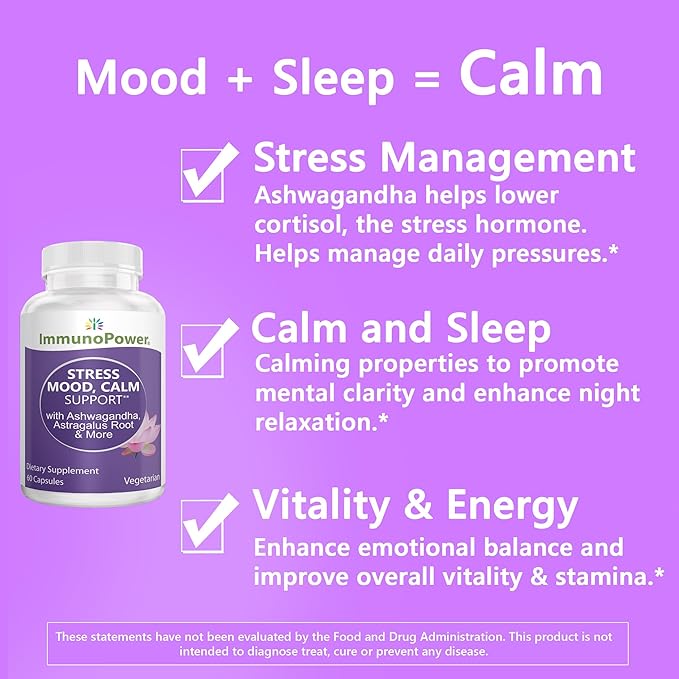 Mood Support Capsules with Ashwagandha Astragalus Root Holy Basil Leaf and More. Supports Mood Management and Emotional Balance 60 Capsules