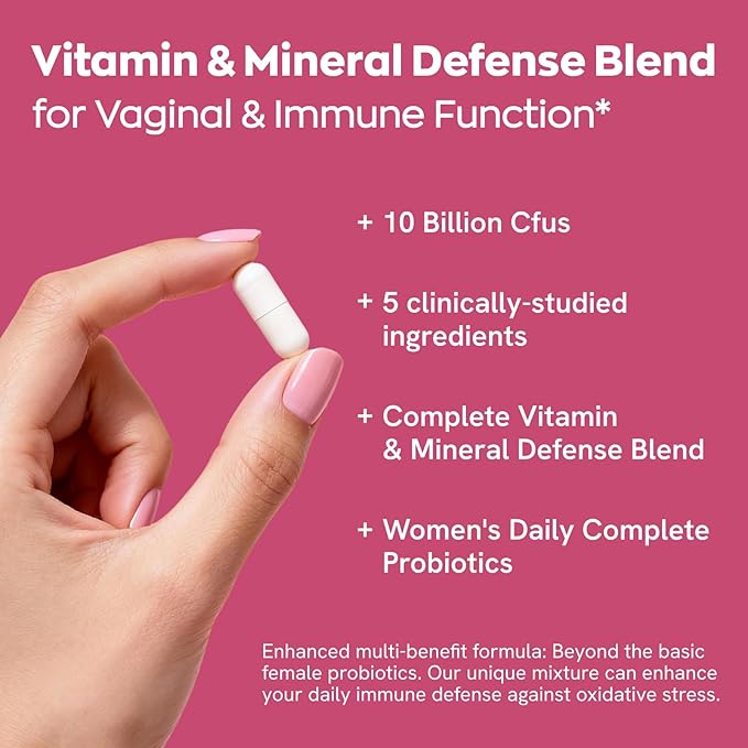 Gynable Vaginal Probiotics for Women Odor &amp Itch Support Urinary | pH Balance Female Probiotics 10 Billion CFU Lactobacillus Probiotics BlendSelenium-Vitamin C/E/D3 Promote Immune Health 30 Co