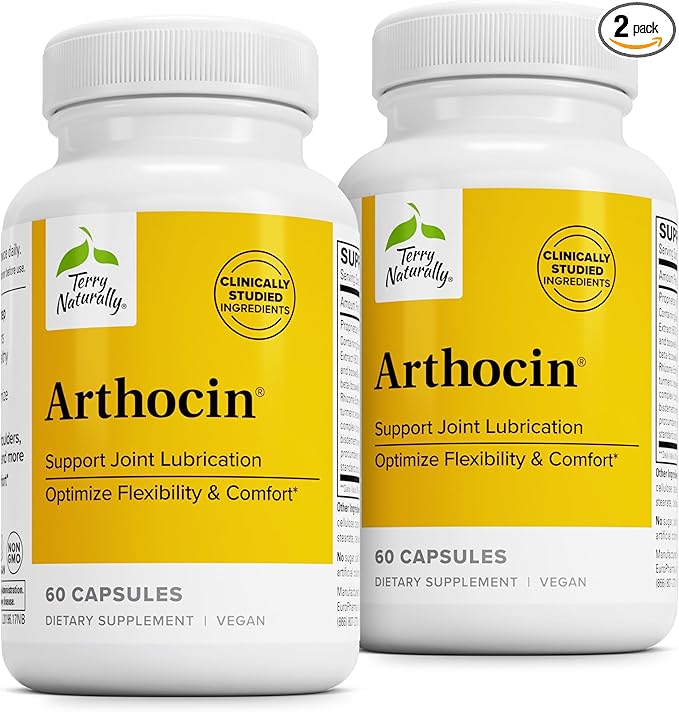 Terry Naturally Arthocin - Boswellia Serrata Capsules with Devil's Claw &amp Curcumin - Supplement to Support Joint &amp Spine Health - Herbal Supplement Aids Comfort &amp Absorption - 60 Capsules